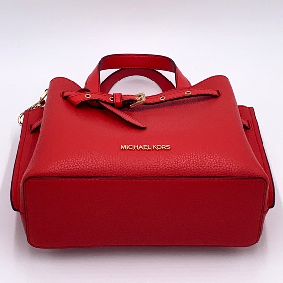MICHAEL KORS EMILIA SMALL SATCHEL DARK SANGRIA - Picture 12 of 15